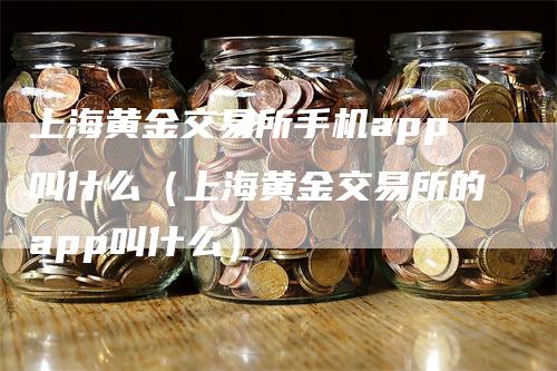 上海黄金交易所手机app叫什么（上海黄金交易所的app叫什么）